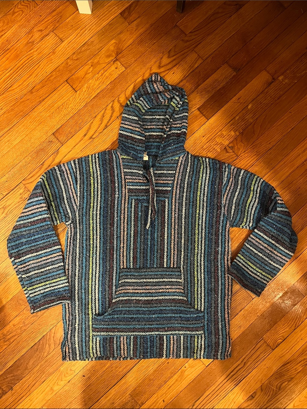 Striped Blue Hooded Baja Sweater